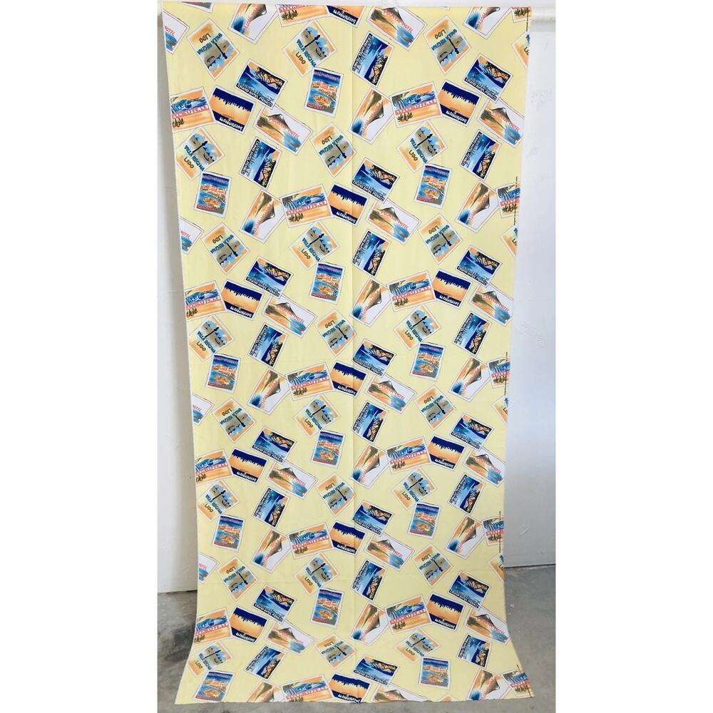 JoAnn Fabrics Yellow Hotels of the World Fabric 5 yards Beaches Italy Spain Japa - Picture 3 of 10